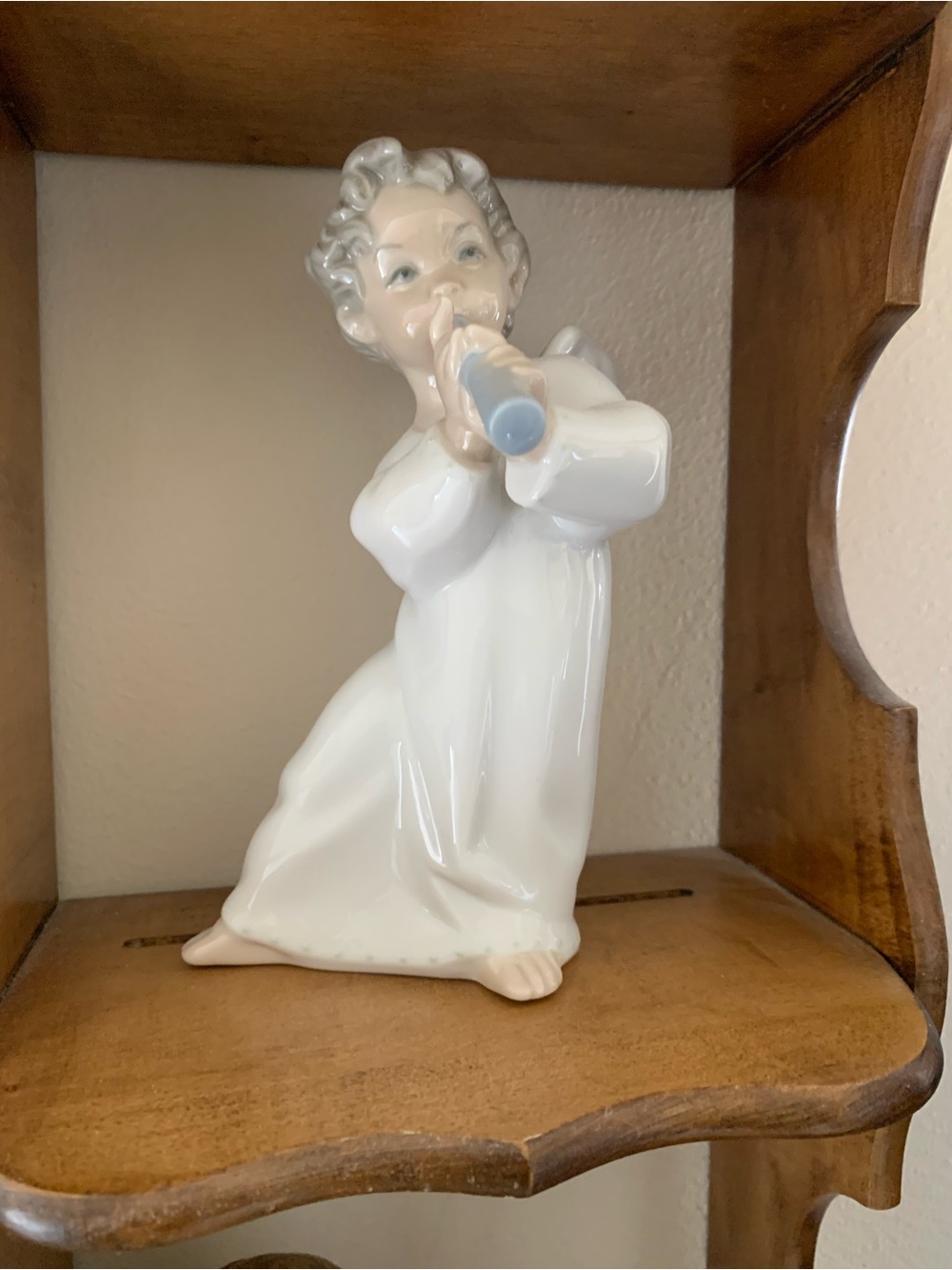 Vintage Lladró Angel with Flute #4540 – Retired Spanish Porcelain – Beautiful!